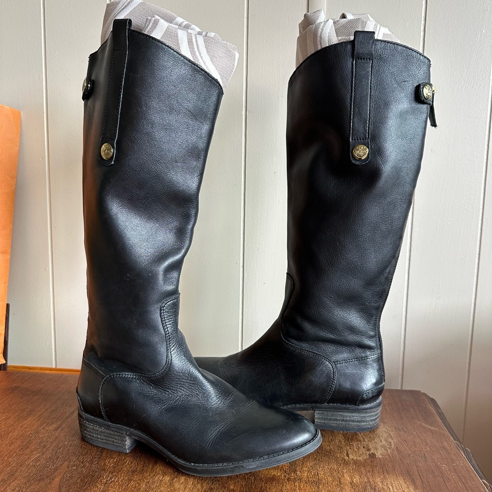 Sam Edelman Black Leather PENNY Boots/ sz 7.5